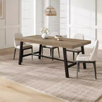 Table de salle à manger rectangulaire de 70,87 pouces pour 6 à 8 personnes, grande table à manger avec plateau en bois rustique, cadre métallique solide, style industriel moderne
