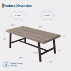 Table de salle à manger rectangulaire de 70,87 pouces pour 6 à 8 personnes, grande table à manger avec plateau en bois rustique, cadre métallique solide, style industriel moderne
