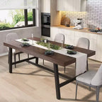 70.87 Inch Rectangle Dining Room Table for 6-8 People, Large Long Dining Table with Rustic Wooden Tabletop, Strong Metal frame Modern Industrial