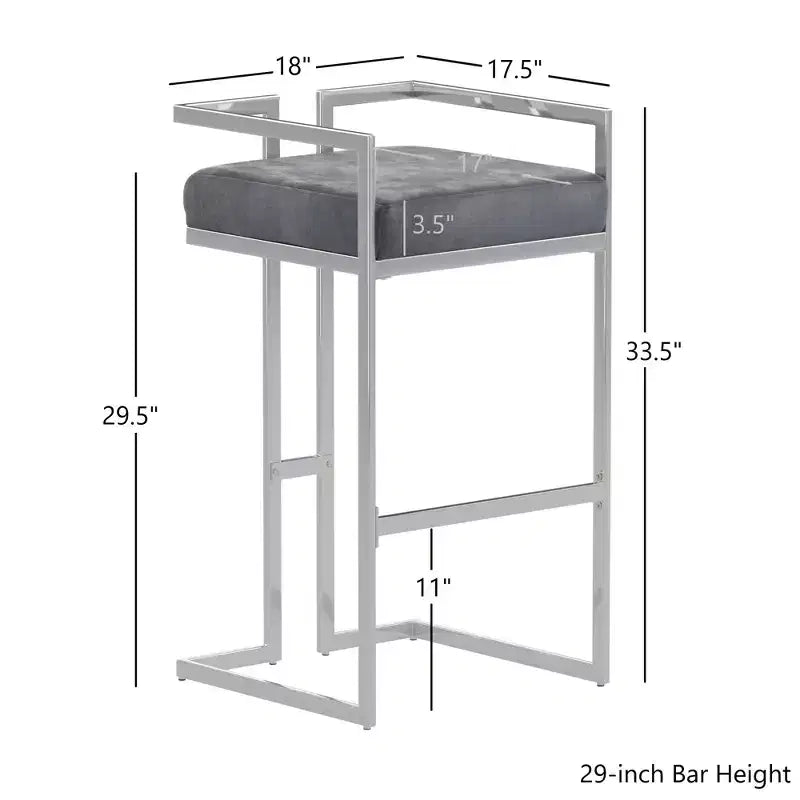 Tabourets de bar et de comptoir en velours Everal – Ensemble de 2 – iNSPIRE Q
