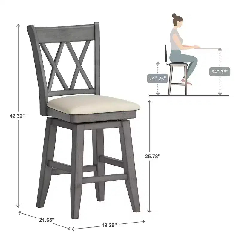 Tabourets de comptoir Truman Double X-Back - iNSPIRE Q
