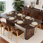 62 Dining Table for 6-8, Rectangle Wooden Kitchen Table with Double Robust Pedestal, Sturdy Dinner Table for Dining Room, Kitchen & Living Area