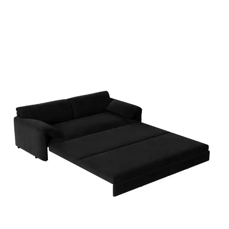 Canapé-lit Whisen 3 en 1 en velours Queen Size et canapé-lit convertible 66 Queen Size avec poches de rangement latérales (version améliorée)