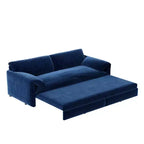 Canapé-lit Whisen 3 en 1 en velours Queen Size et canapé-lit convertible 66 Queen Size avec poches de rangement latérales (version améliorée)