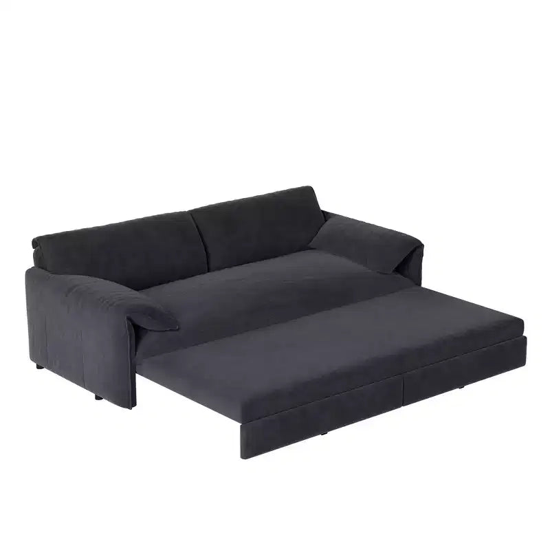 Canapé-lit Whisen 3 en 1 en velours Queen Size et canapé-lit convertible 66 Queen Size avec poches de rangement latérales (version améliorée)