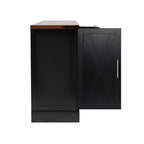 Meuble de Rangement de Ferme Zeus & Ruta 63 avec Porte Coulissante, 2 Tiroirs, Étagères Réglables, Buffet Bar à Café pour Cuisine, Entrée, Salle à Manger