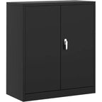 35 in Metal Storage Cabinet with 2 Adjustable Shelves & Lockable Doors, Heavy Duty Steel Cabinet for Garage/Office, Multi-Purpose Workshop Storage