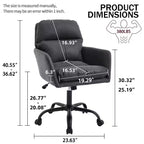 Chaise de bureau en cuir PU de qualité supérieure avec réglage de la hauteur - Convient pour le bureau, la chambre, la coiffeuse et d'autres environnements intérieurs