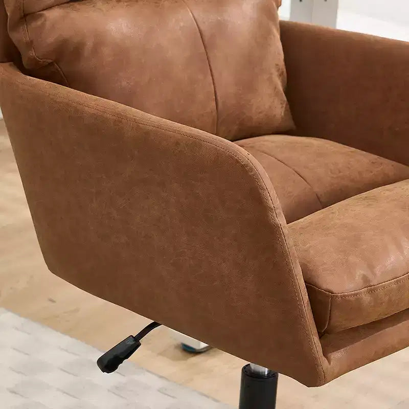 Chaise de bureau en cuir PU de qualité supérieure avec réglage de la hauteur - Convient pour le bureau, la chambre, la coiffeuse et d'autres environnements intérieurs
