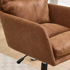 Chaise de bureau en cuir PU de qualité supérieure avec réglage de la hauteur - Convient pour le bureau, la chambre, la coiffeuse et d'autres environnements intérieurs