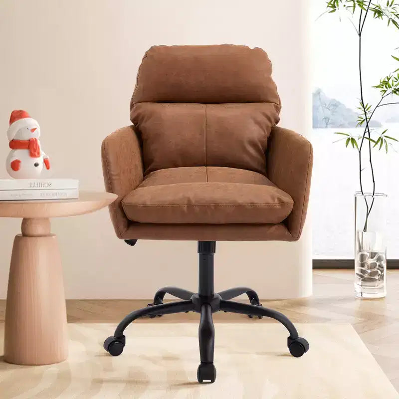 Chaise de bureau en cuir PU de qualité supérieure avec réglage de la hauteur - Convient pour le bureau, la chambre, la coiffeuse et d'autres environnements intérieurs