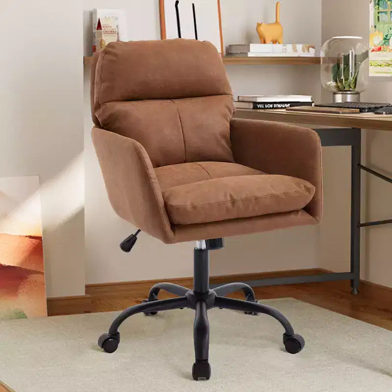 Chaise de bureau en cuir PU de qualité supérieure avec réglage de la hauteur - Convient pour le bureau, la chambre, la coiffeuse et d'autres environnements intérieurs