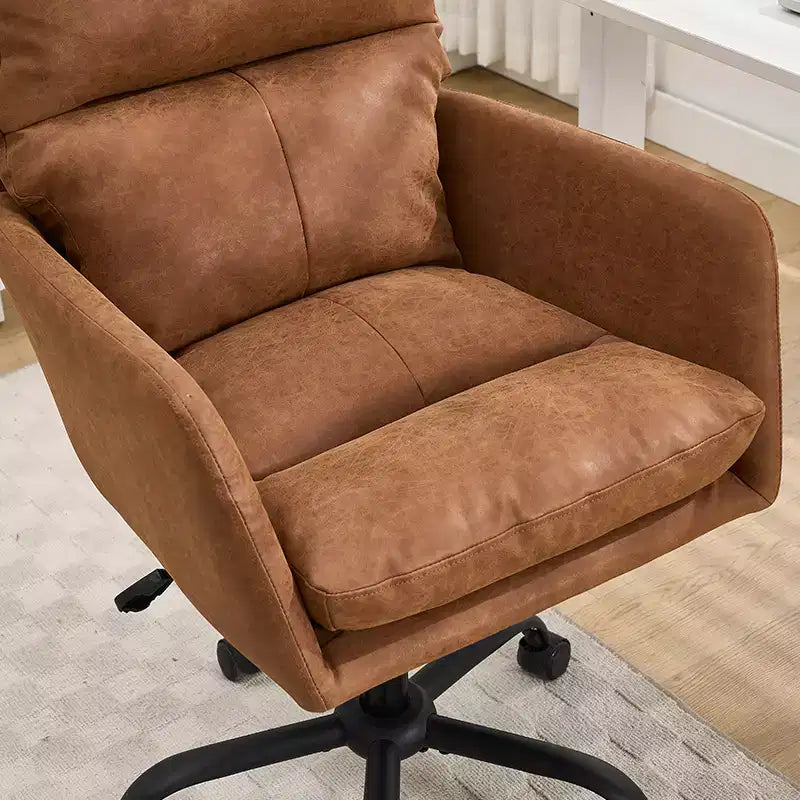 Chaise de bureau en cuir PU de qualité supérieure avec réglage de la hauteur - Convient pour le bureau, la chambre, la coiffeuse et d'autres environnements intérieurs