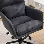 Chaise de bureau en cuir PU de qualité supérieure avec réglage de la hauteur - Convient pour le bureau, la chambre, la coiffeuse et d'autres environnements intérieurs