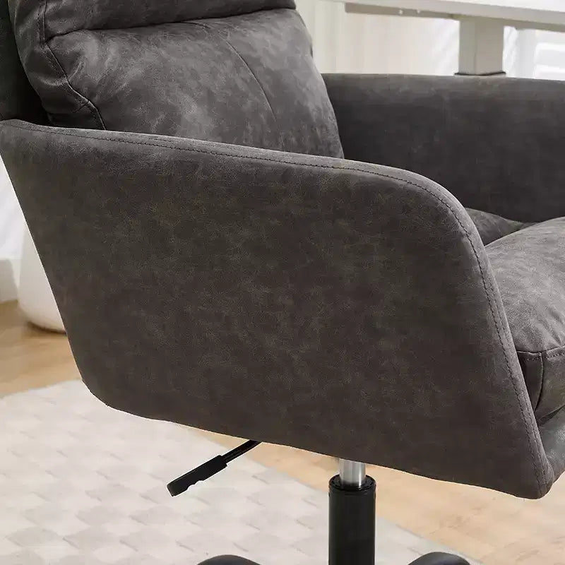 Chaise de bureau en cuir PU de qualité supérieure avec réglage de la hauteur - Convient pour le bureau, la chambre, la coiffeuse et d'autres environnements intérieurs