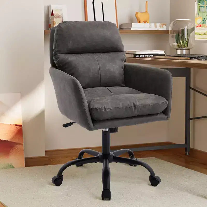 Chaise de bureau en cuir PU de qualité supérieure avec réglage de la hauteur - Convient pour le bureau, la chambre, la coiffeuse et d'autres environnements intérieurs