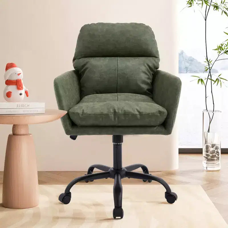 Chaise de bureau en cuir PU de qualité supérieure avec réglage de la hauteur - Convient pour le bureau, la chambre, la coiffeuse et d'autres environnements intérieurs