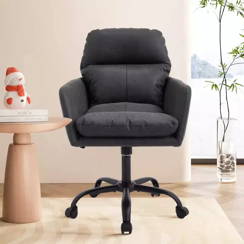 Chaise de bureau en cuir PU de qualité supérieure avec réglage de la hauteur - Convient pour le bureau, la chambre, la coiffeuse et d'autres environnements intérieurs