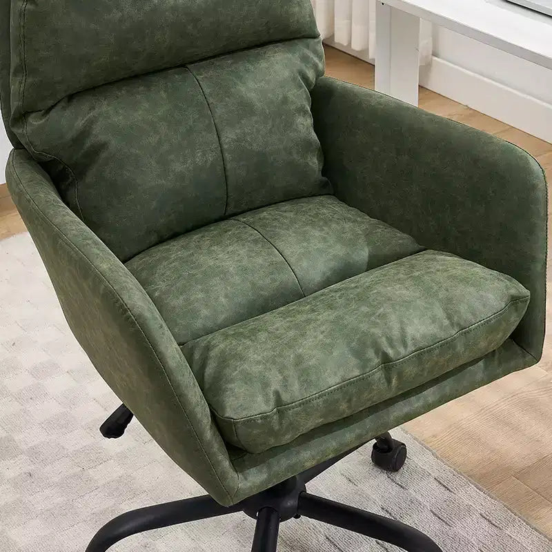 Chaise de bureau en cuir PU de qualité supérieure avec réglage de la hauteur - Convient pour le bureau, la chambre, la coiffeuse et d'autres environnements intérieurs
