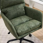 Chaise de bureau en cuir PU de qualité supérieure avec réglage de la hauteur - Convient pour le bureau, la chambre, la coiffeuse et d'autres environnements intérieurs