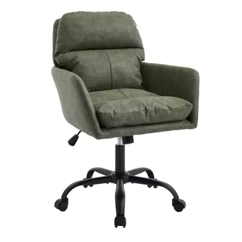 Chaise de bureau en cuir PU de qualité supérieure avec réglage de la hauteur - Convient pour le bureau, la chambre, la coiffeuse et d'autres environnements intérieurs