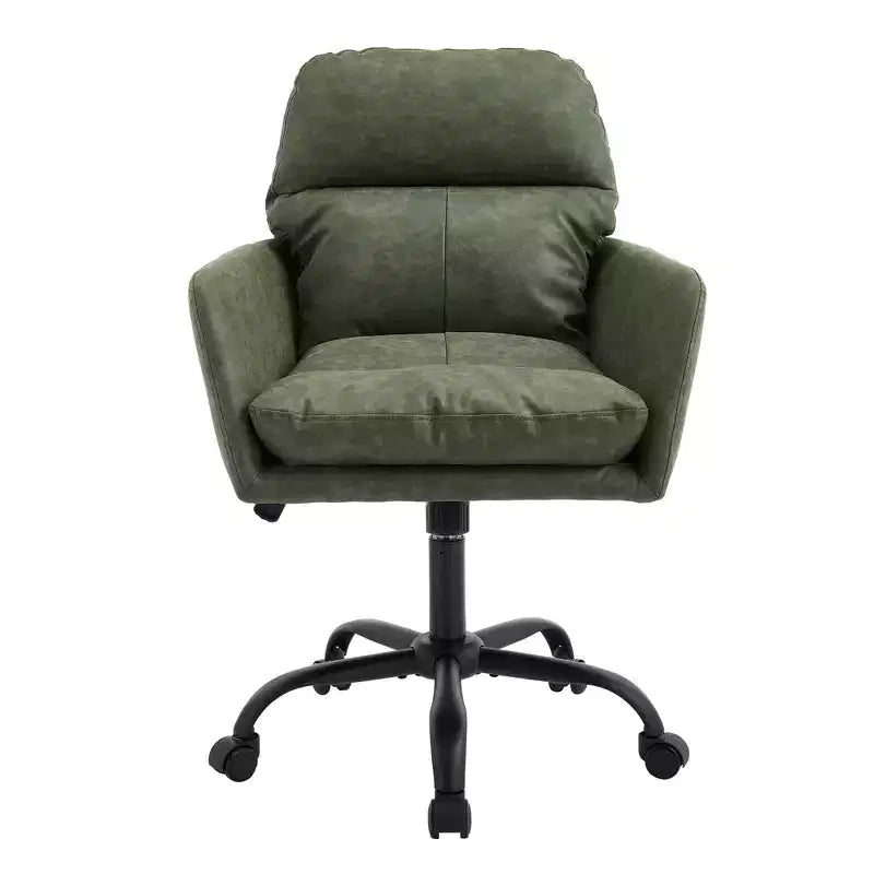 Chaise de bureau en cuir PU de qualité supérieure avec réglage de la hauteur - Convient pour le bureau, la chambre, la coiffeuse et d'autres environnements intérieurs