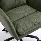 Chaise de bureau en cuir PU de qualité supérieure avec réglage de la hauteur - Convient pour le bureau, la chambre, la coiffeuse et d'autres environnements intérieurs