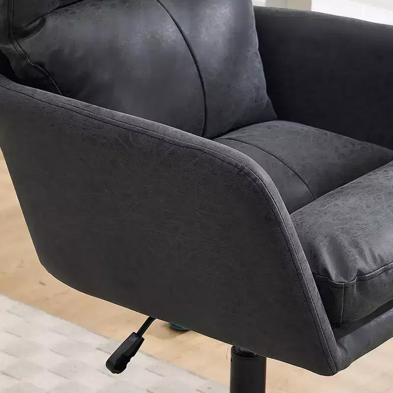 Chaise de bureau en cuir PU de qualité supérieure avec réglage de la hauteur - Convient pour le bureau, la chambre, la coiffeuse et d'autres environnements intérieurs