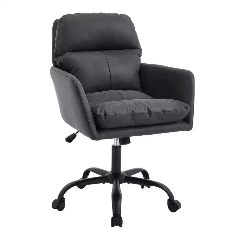 Chaise de bureau en cuir PU de qualité supérieure avec réglage de la hauteur - Convient pour le bureau, la chambre, la coiffeuse et d'autres environnements intérieurs