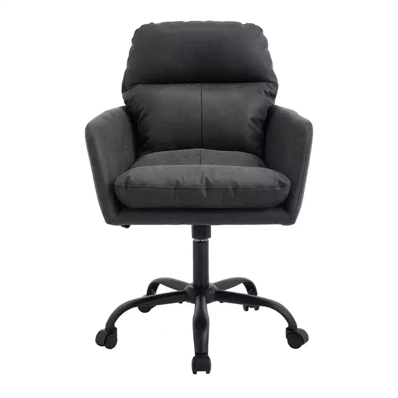 Chaise de bureau en cuir PU de qualité supérieure avec réglage de la hauteur - Convient pour le bureau, la chambre, la coiffeuse et d'autres environnements intérieurs
