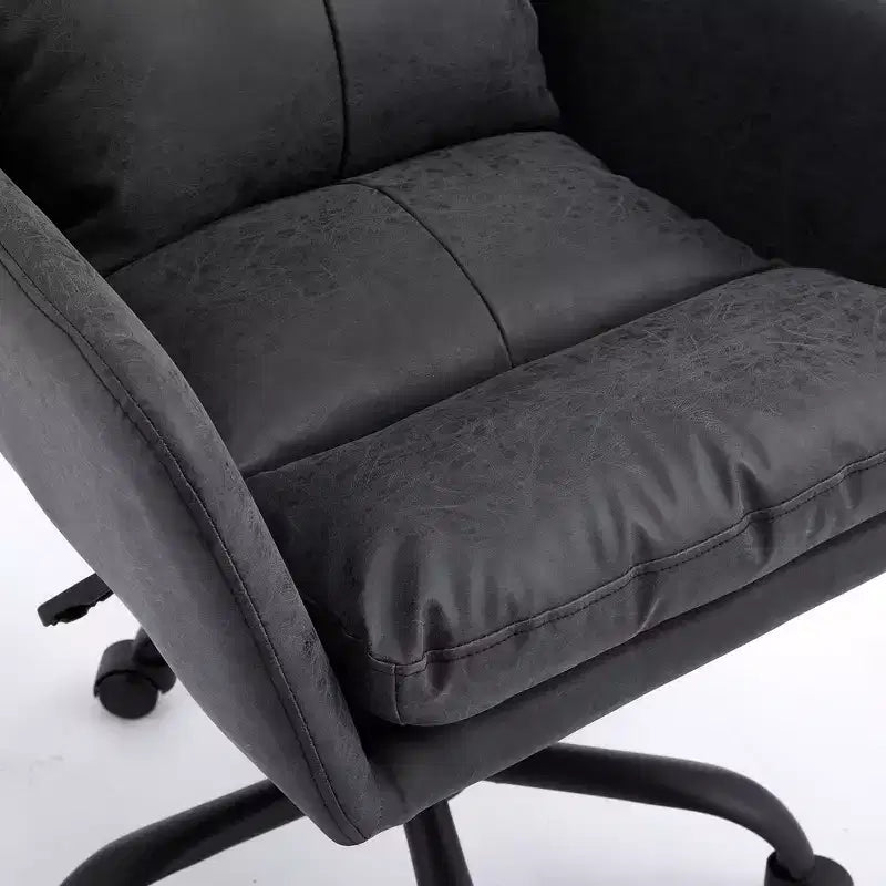 Chaise de bureau en cuir PU de qualité supérieure avec réglage de la hauteur - Convient pour le bureau, la chambre, la coiffeuse et d'autres environnements intérieurs
