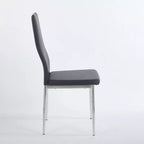 Ensemble de salle à manger 5 pièces style Mid-Century avec plateau en verre et pieds en métal pour 4 à 6 personnes, fait aussi office de table basse
