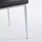Ensemble de salle à manger 5 pièces style Mid-Century avec plateau en verre et pieds en métal pour 4 à 6 personnes, fait aussi office de table basse