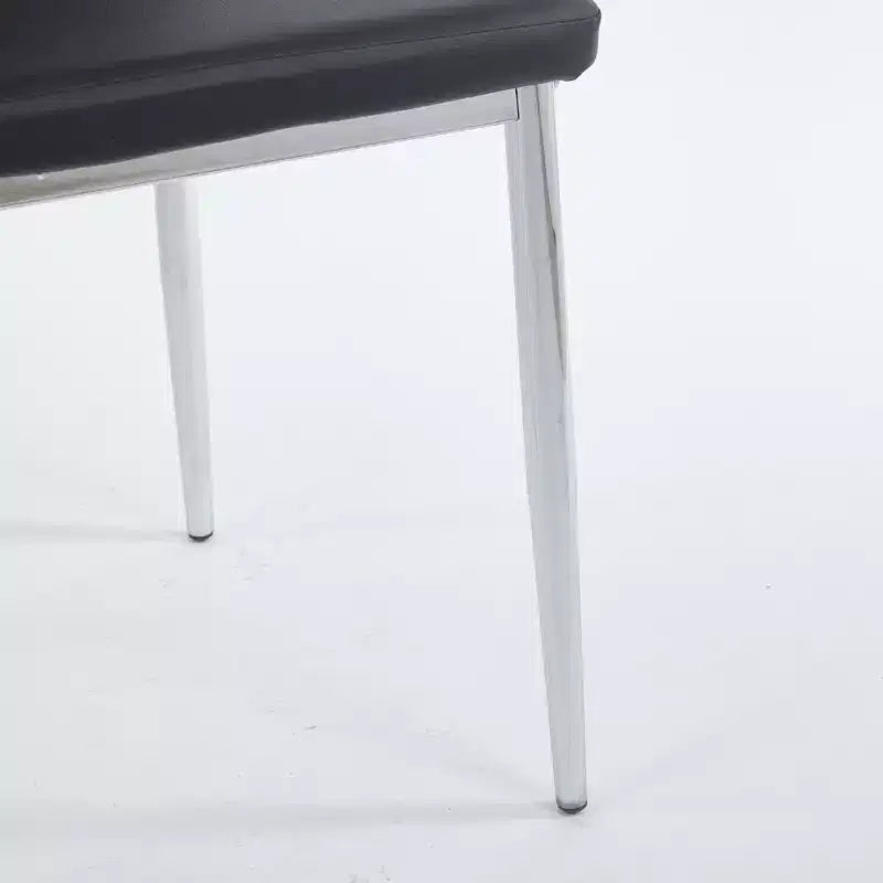 Ensemble de salle à manger 5 pièces style Mid-Century avec plateau en verre et pieds en métal pour 4 à 6 personnes, fait aussi office de table basse