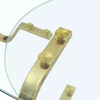 Table basse rétro minimaliste à cadre métallique avec double plateau en verre trempé, dimensions 80 x 80 x 45 cm