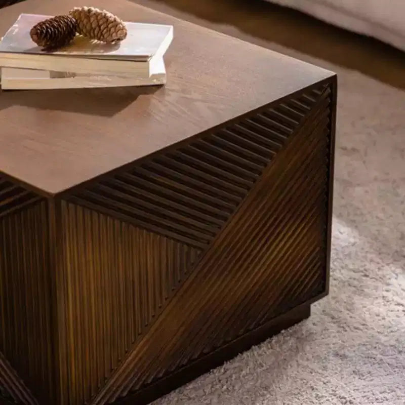 Table basse carrée aux couleurs modernes pour salon, aucun assemblage requis