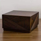 Table basse carrée aux couleurs modernes pour salon, aucun assemblage requis