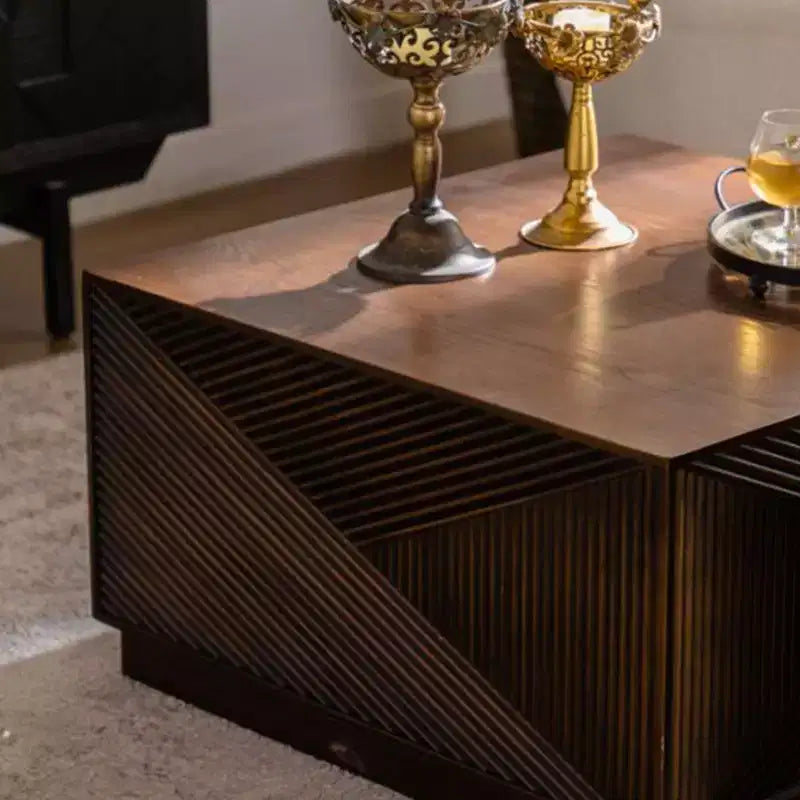 Table basse carrée aux couleurs modernes pour salon, aucun assemblage requis