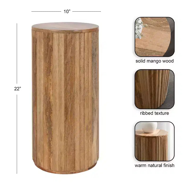 Table d'appoint en bois Kate and Laurel Reid, 10x10x22, Naturel