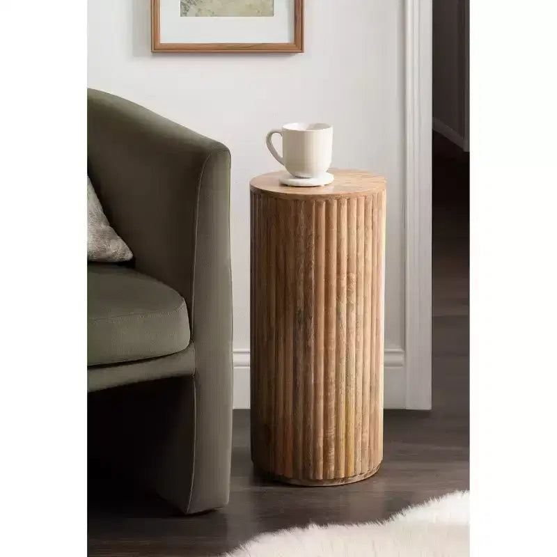 Table d'appoint en bois Kate and Laurel Reid, 10x10x22, Naturel