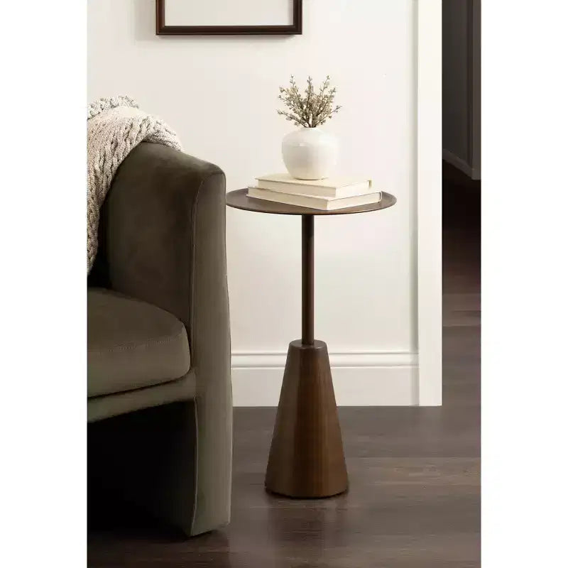 Table d'appoint ronde Sitara Kate and Laurel, 14x14x24, or