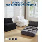 Canapé lit convertible multifonctionnel 3 en 1 - Tissu en velours côtelé capitonné, pas de 10 mm, canapé lit pliant avec oreillers, matelas confortable.