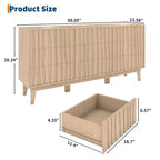 Commode cannelée pour chambre à coucher avec 9 tiroirs, commode cannelée moderne, armoire de rangement en bois autoportante, meuble TV pour salon