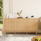 Commode cannelée pour chambre à coucher avec 9 tiroirs, commode cannelée moderne, armoire de rangement en bois autoportante, meuble TV pour salon