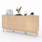 Commode cannelée pour chambre à coucher avec 9 tiroirs, commode cannelée moderne, armoire de rangement en bois autoportante, meuble TV pour salon