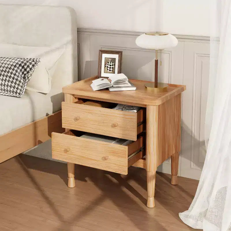Christopher Knight Home Esha Table de chevet moderne en bois à 2 tiroirs avec plateau de service
