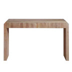 Homy Casa Console en bois 52 avec tiroir et détails nervurés, finition naturelle