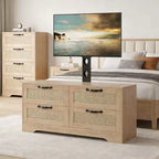 Commode à 4 tiroirs Meuble TV avec support pour téléviseurs jusqu'à 70 pouces pour salon, chambre à coucher