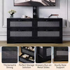 Commode à 4 tiroirs Meuble TV avec support pour téléviseurs jusqu'à 70 pouces pour salon, chambre à coucher
