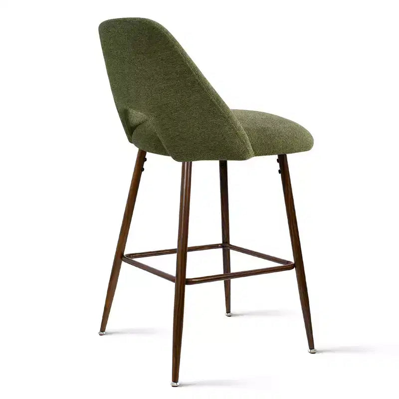 Lot de 3 tabourets de bar de hauteur comptoir du milieu du siècle, chaises d'îlot de cuisine rembourrées de 26 po avec pieds en métal finition noyer - Panipeachy